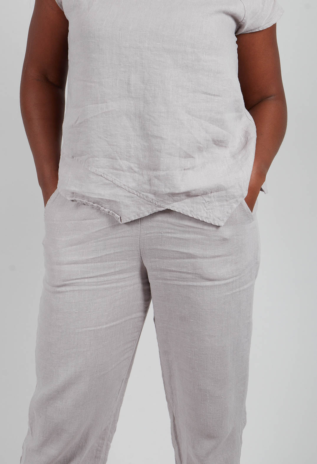 Linen Trousers in Light Grey