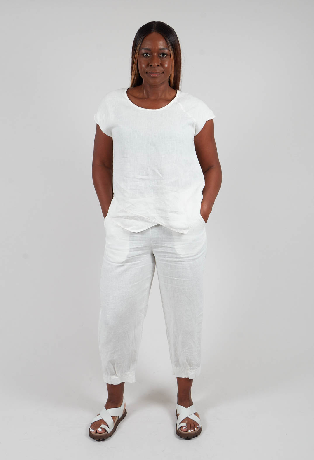 Linen Trousers in Off White