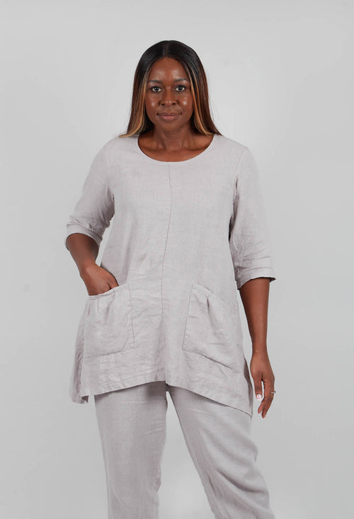 Linen Tunic in Light Grey