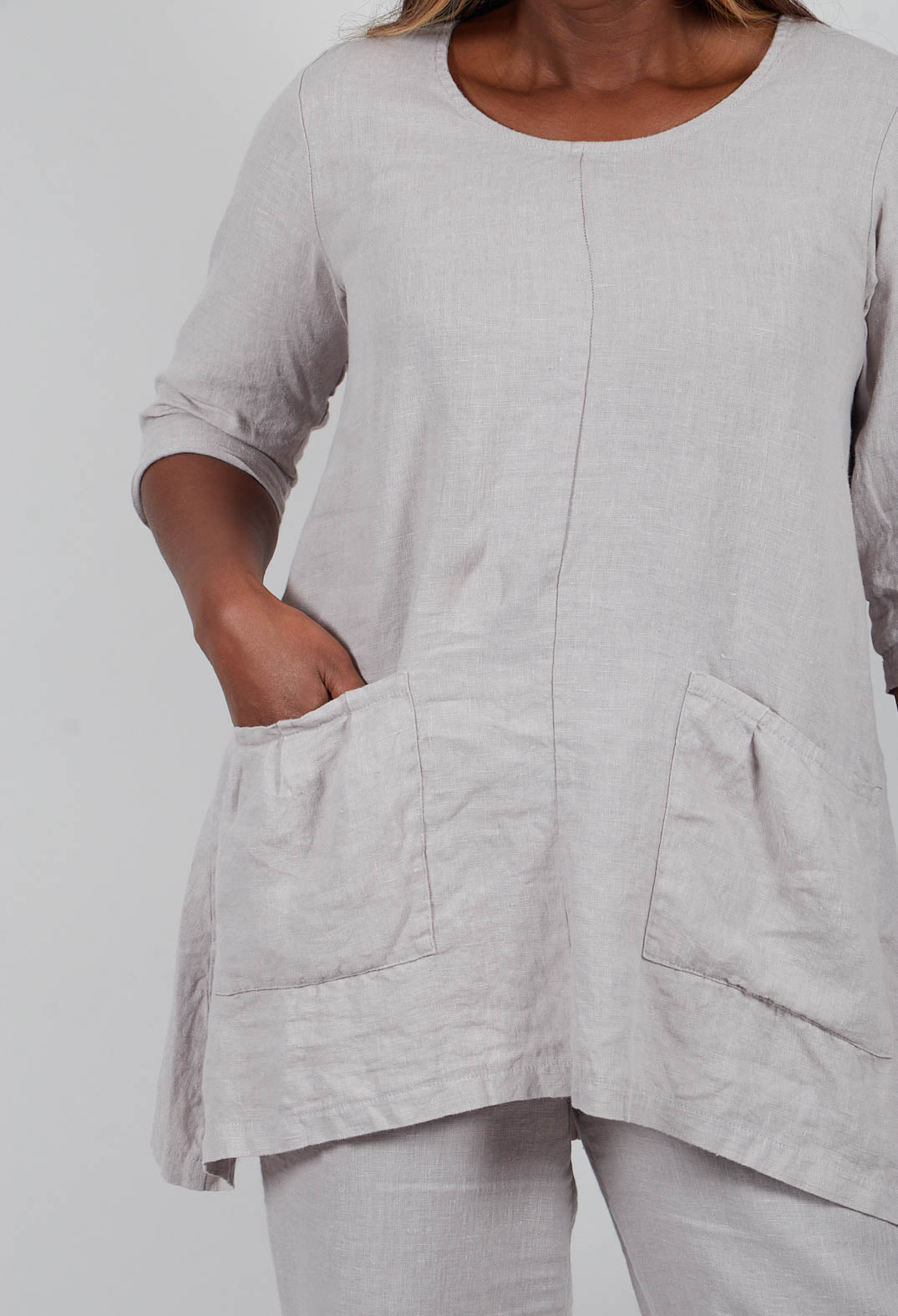 Linen Tunic in Light Grey