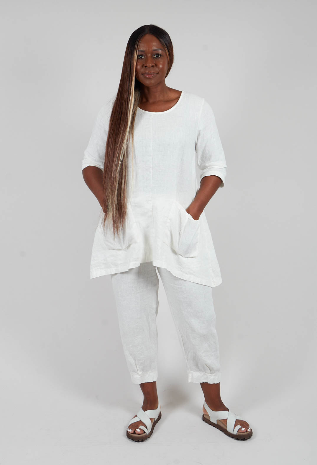 Linen Tunic in Off White