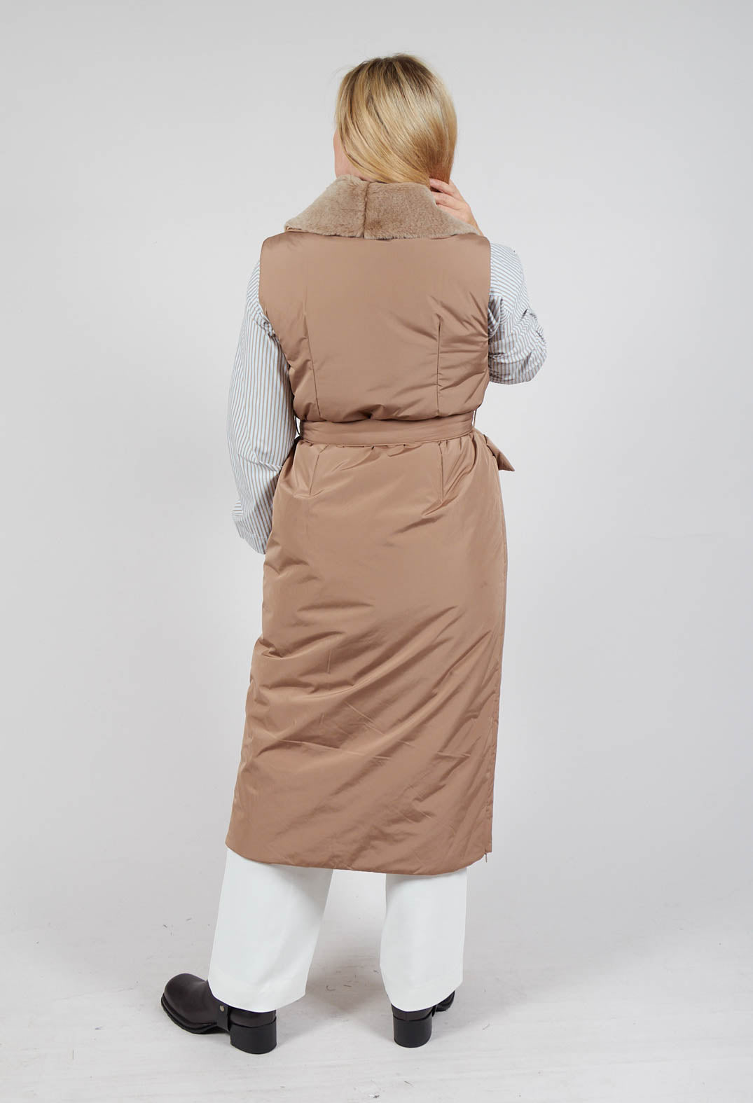 Long Belted Gilet in Amber