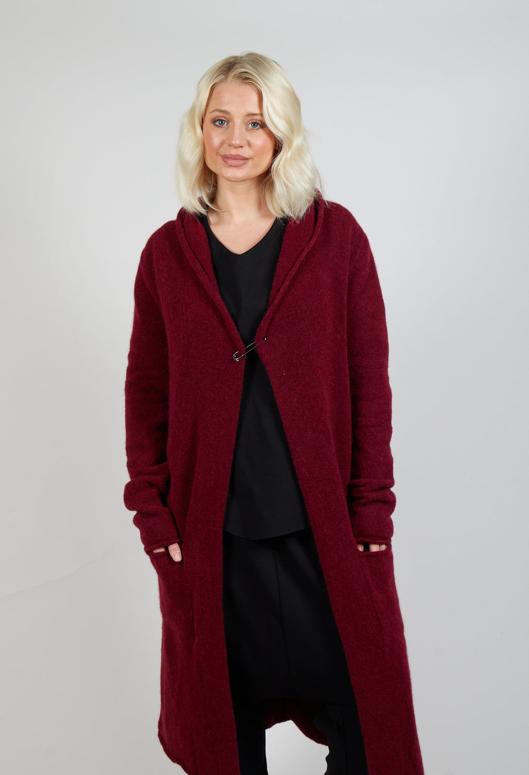 Long Cardigan in Merlot