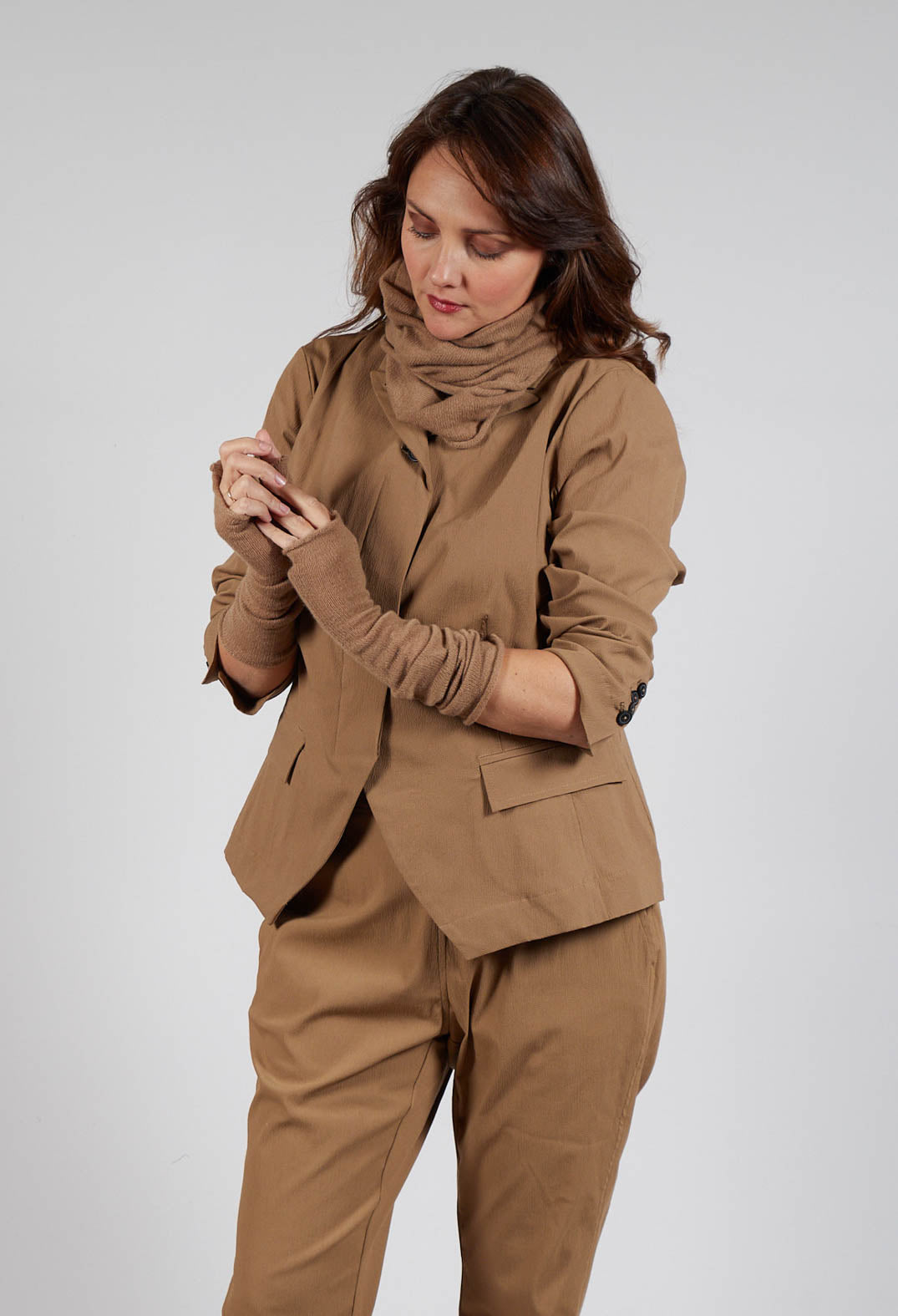 Long Cashmere Cuff in Camel Mel