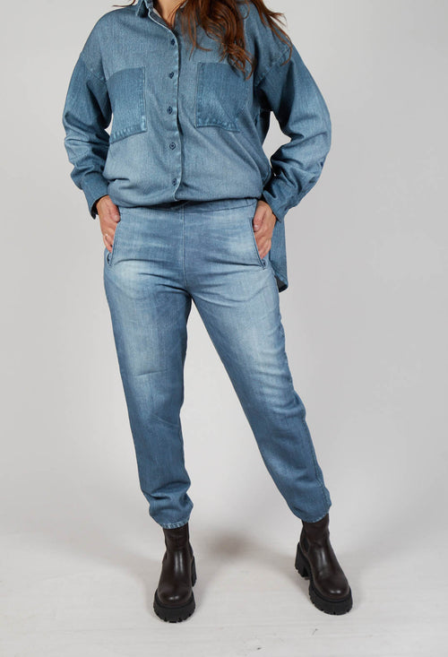 Long Geishan Trousers in Denim