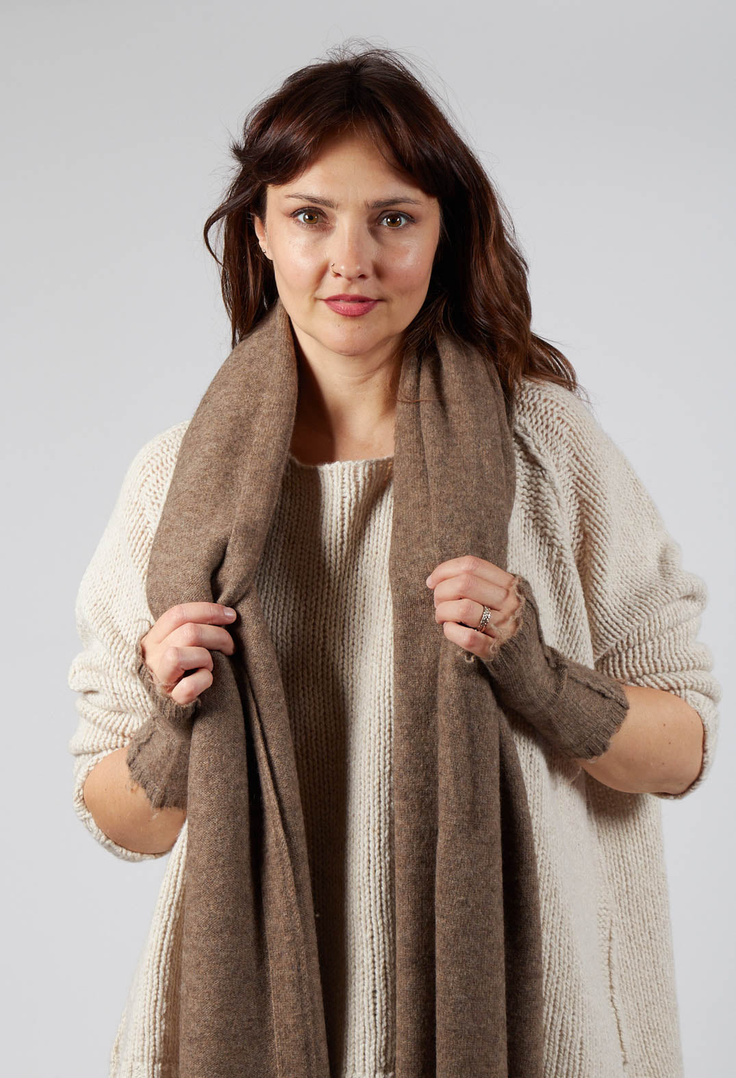 Long Oversized Scarf in Camel Mel