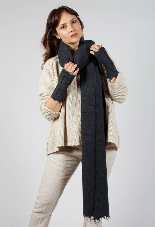 Long Oversized Scarf in Slate Mel