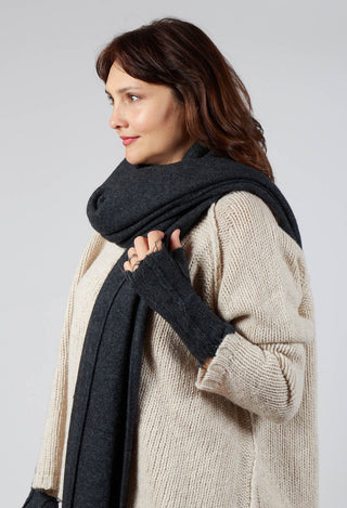 Long Oversized Scarf in Slate Mel