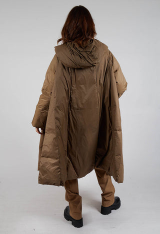 Long Puffer Coat in Camel