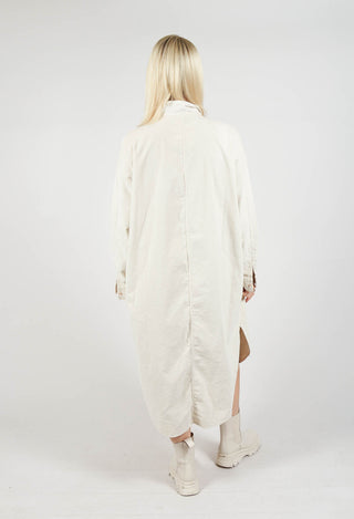 Long Shirt Dress V in Off White