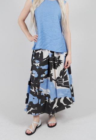 Long Skirt in Sky Print