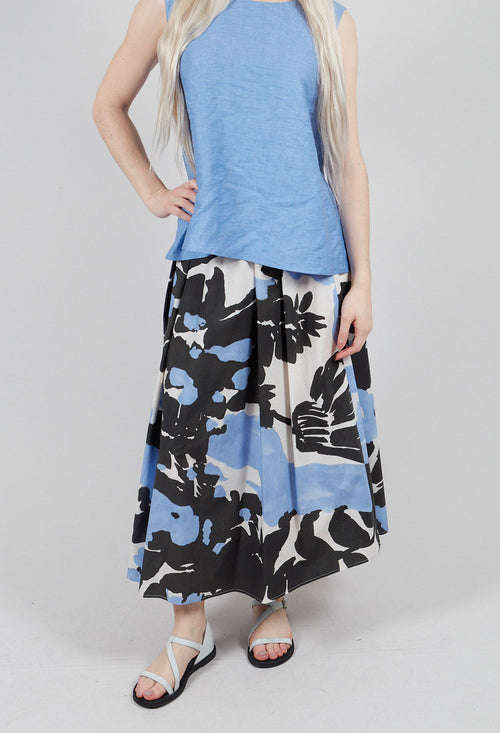 Long Skirt in Sky Print