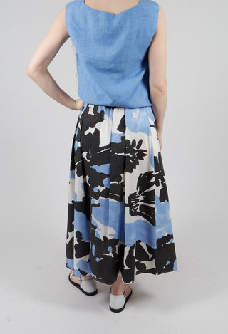 Long Skirt in Sky Print