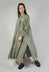 Long Sleeveless Coat in Contone and Viscosa Seta Olive