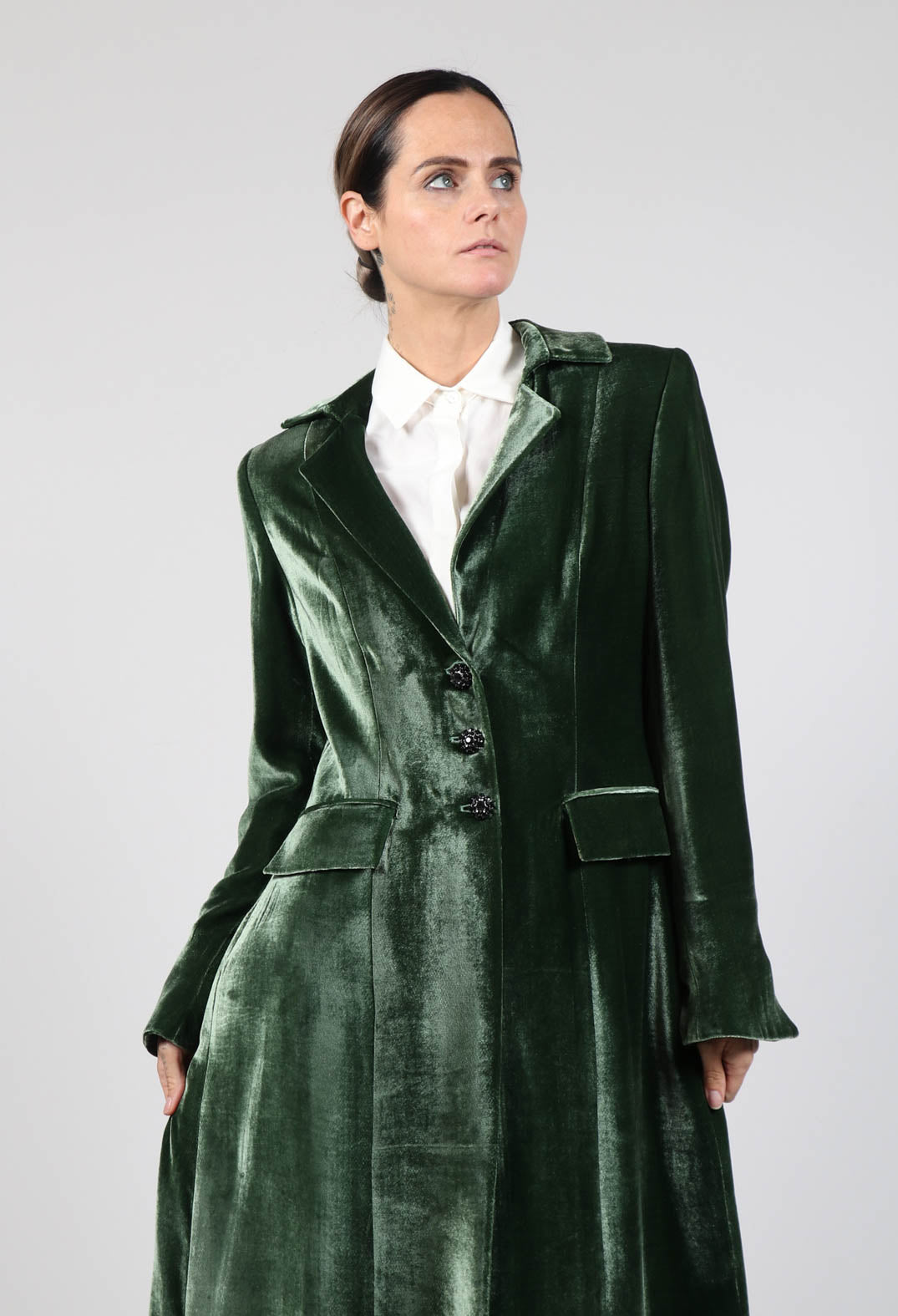 Full length velvet outlet coat