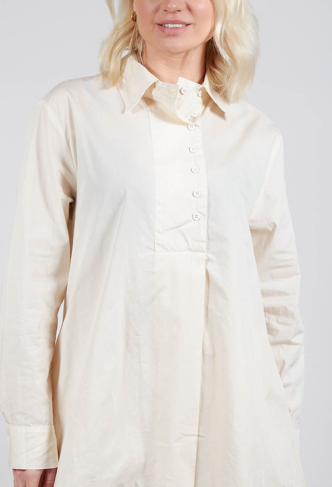 Longline Cotton Tunic in Cream