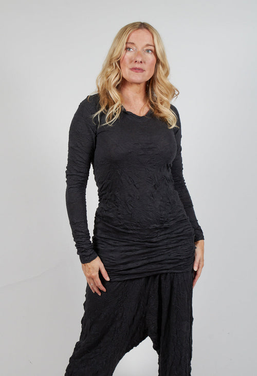 Longline Crinkle Top in Slate