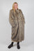 Longline Fur Coat in Cream Sfumato