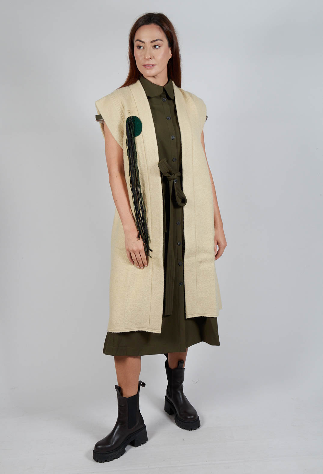 Longline Gilet in Buttermilk