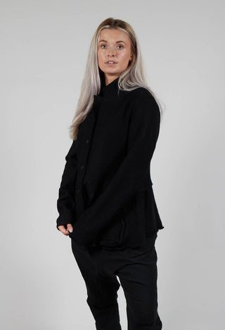 Longline Jacket with Feature Pockets in Black