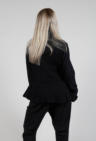 Longline Jacket with Feature Pockets in Black