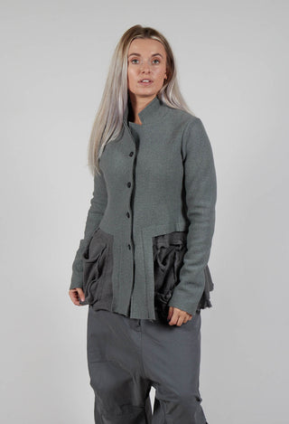 Longline Jacket with Feature Pockets in Rock