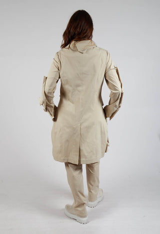 Longline Ruched Coat in Bone