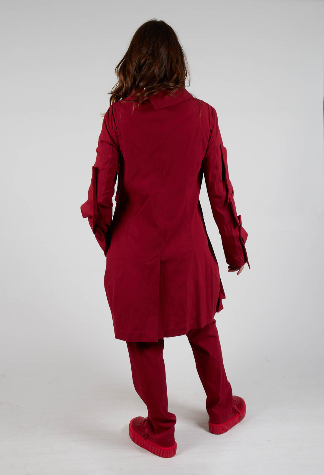 Longline Ruched Coat in Sunset