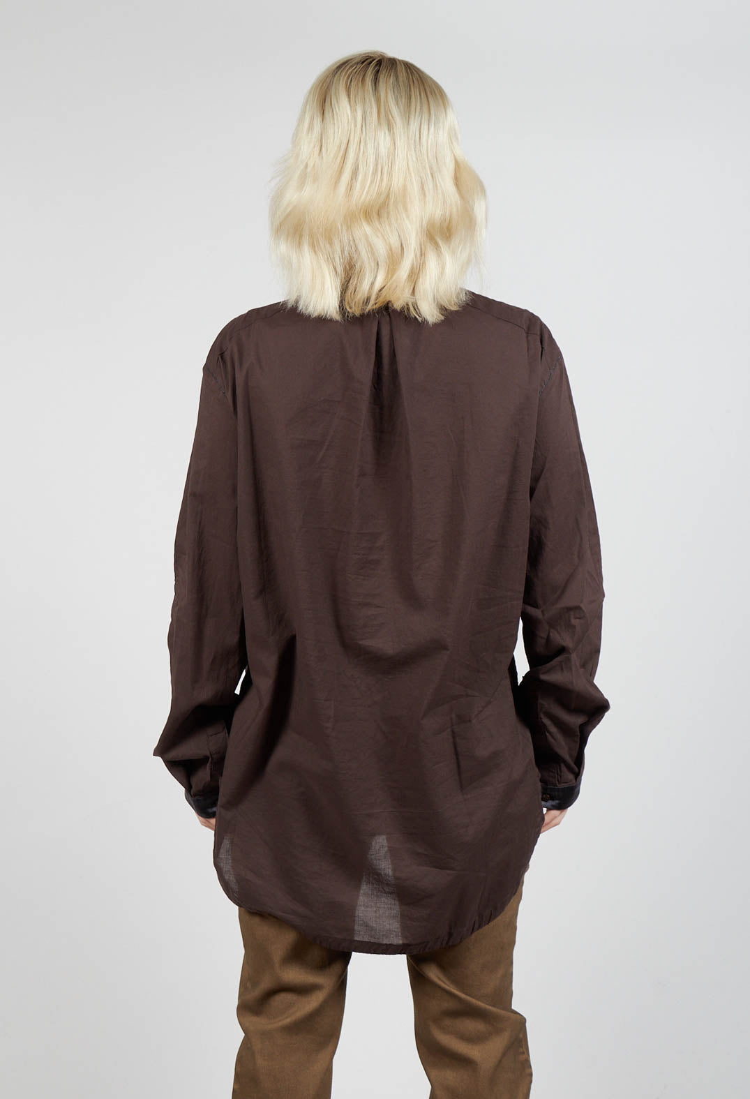 Longline Shirt in Dark Brown