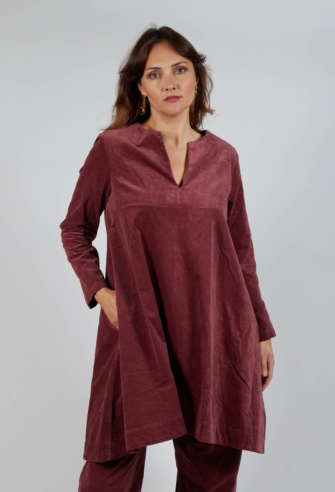 Longline Tunic in Intense Rust