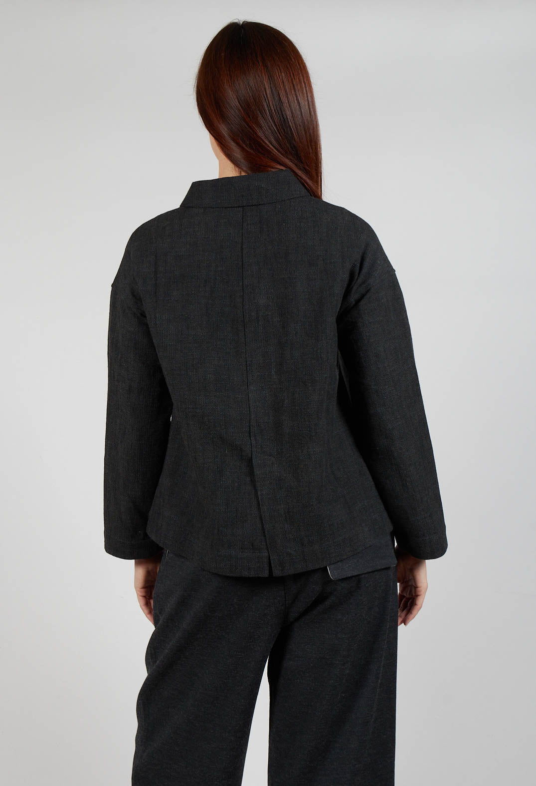 Loose Blazer Herringbone CW in Black