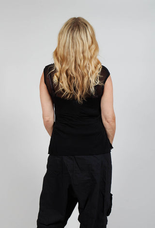 Loose-Fit Asymmetrical Vest in Black