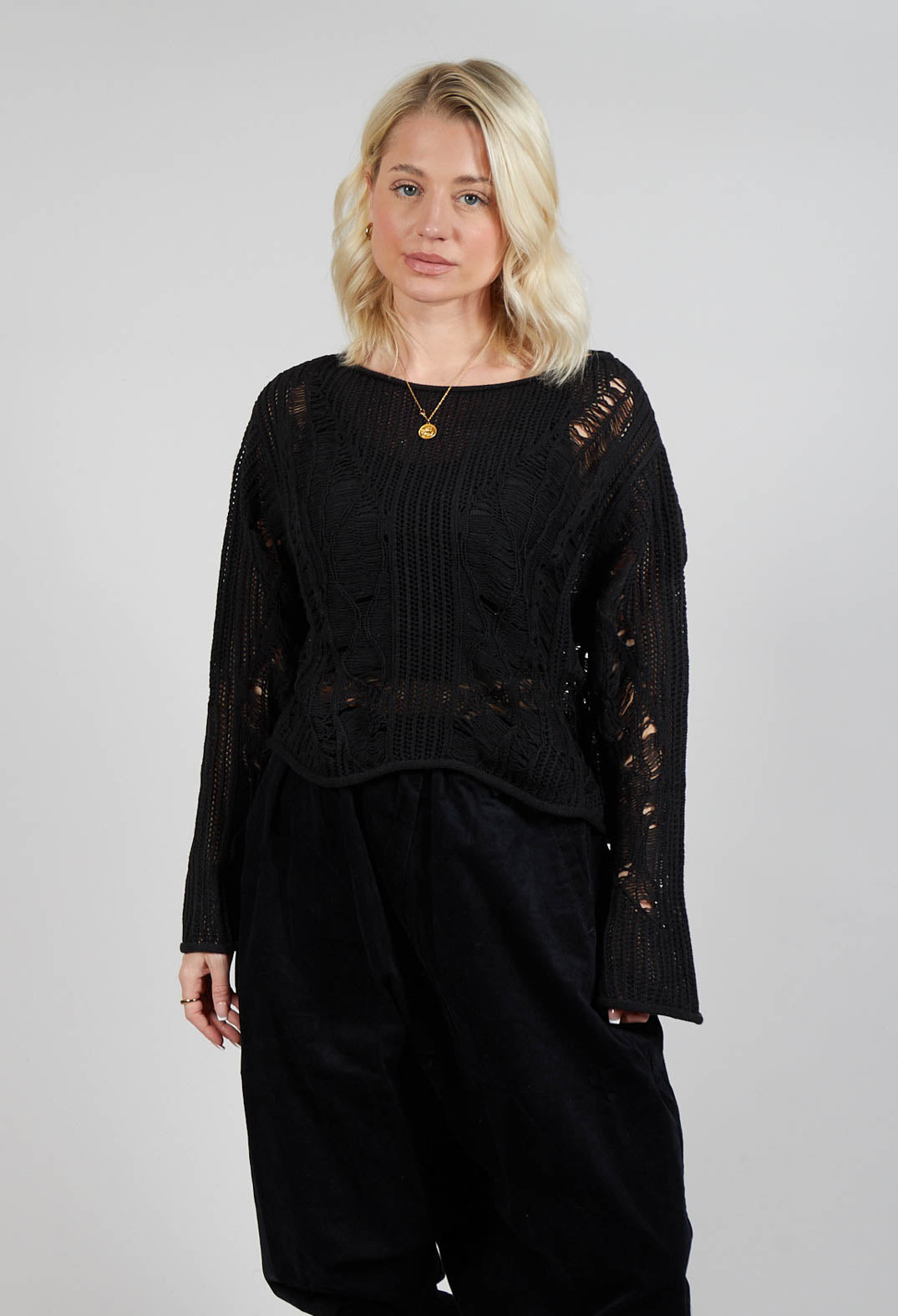 Loose Knit Jumper in Black