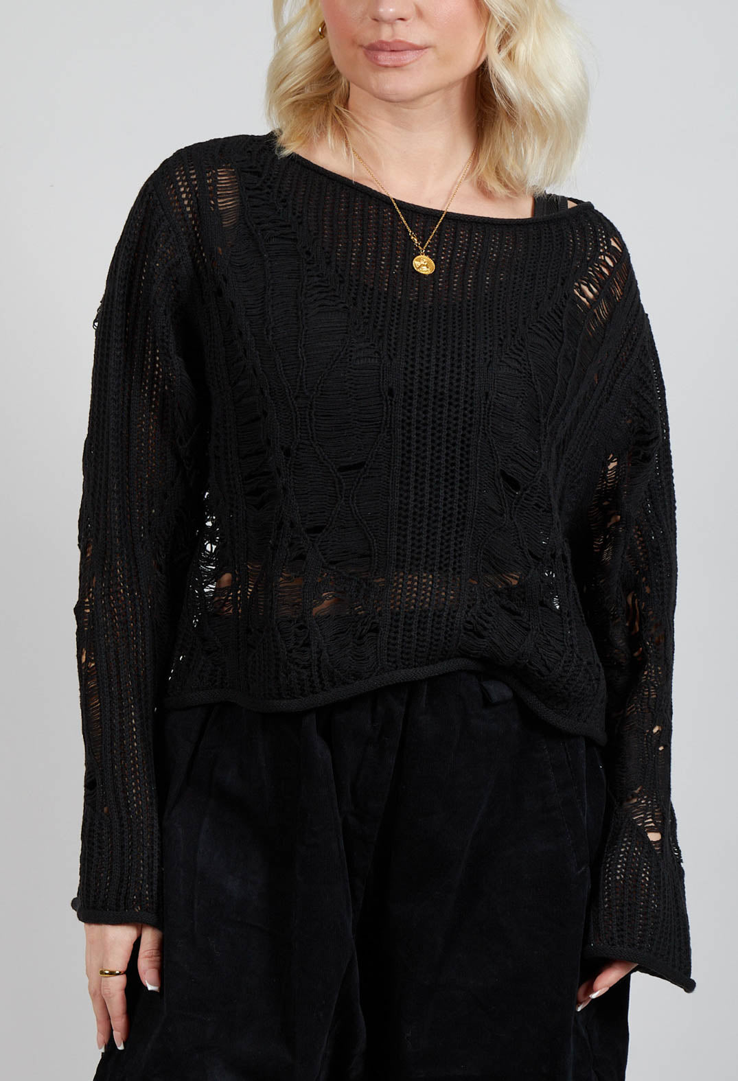 Loose Knit Jumper in Black