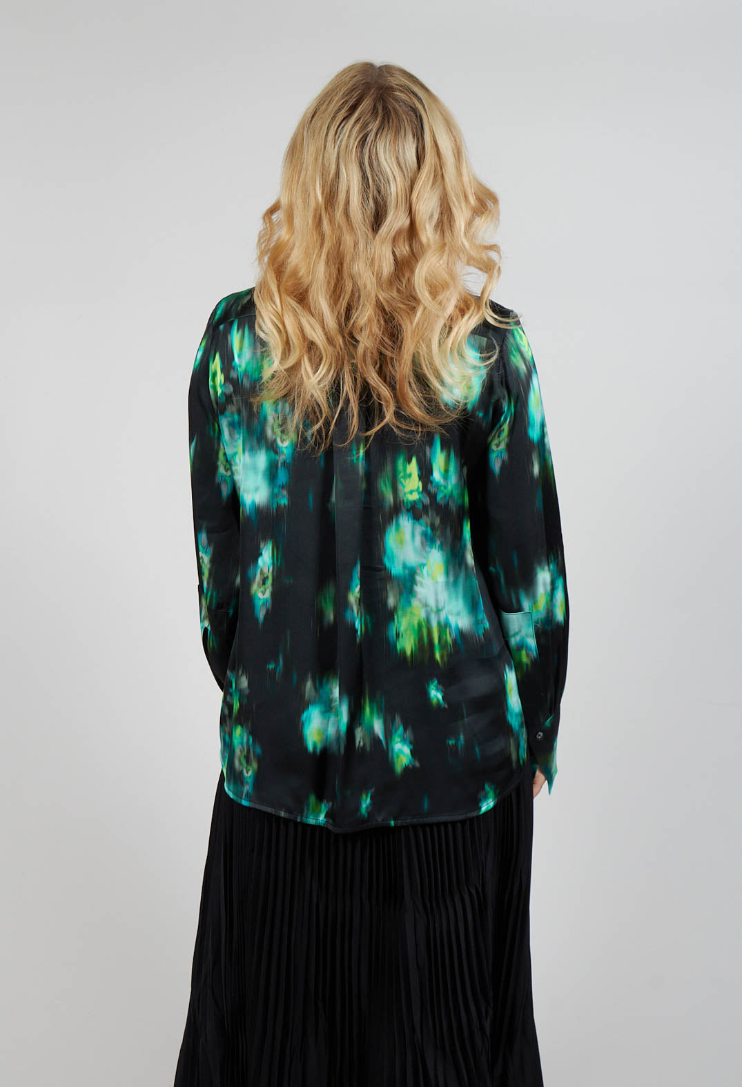 Louise Shirt in Green and Black Print