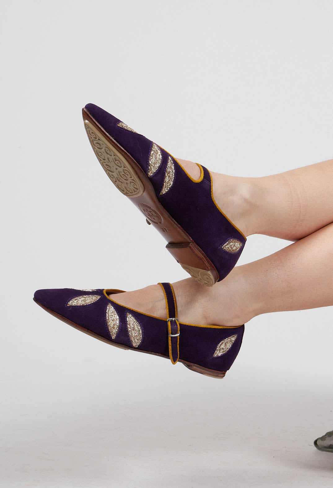 Lulu Point Shoes in Suede Purple Volga