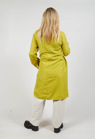 Lyocell Cowl Neck Dress in Acid Green