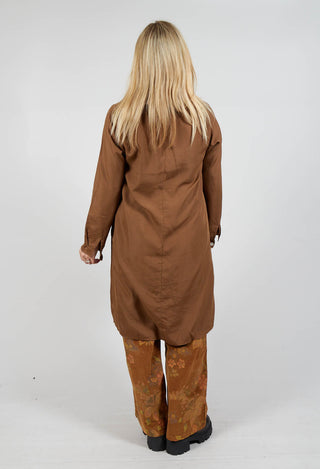 Lyocell Cowl Neck Dress in Acid Tabacco