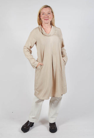 Lyocell Cowl Neck Dress in Sahara