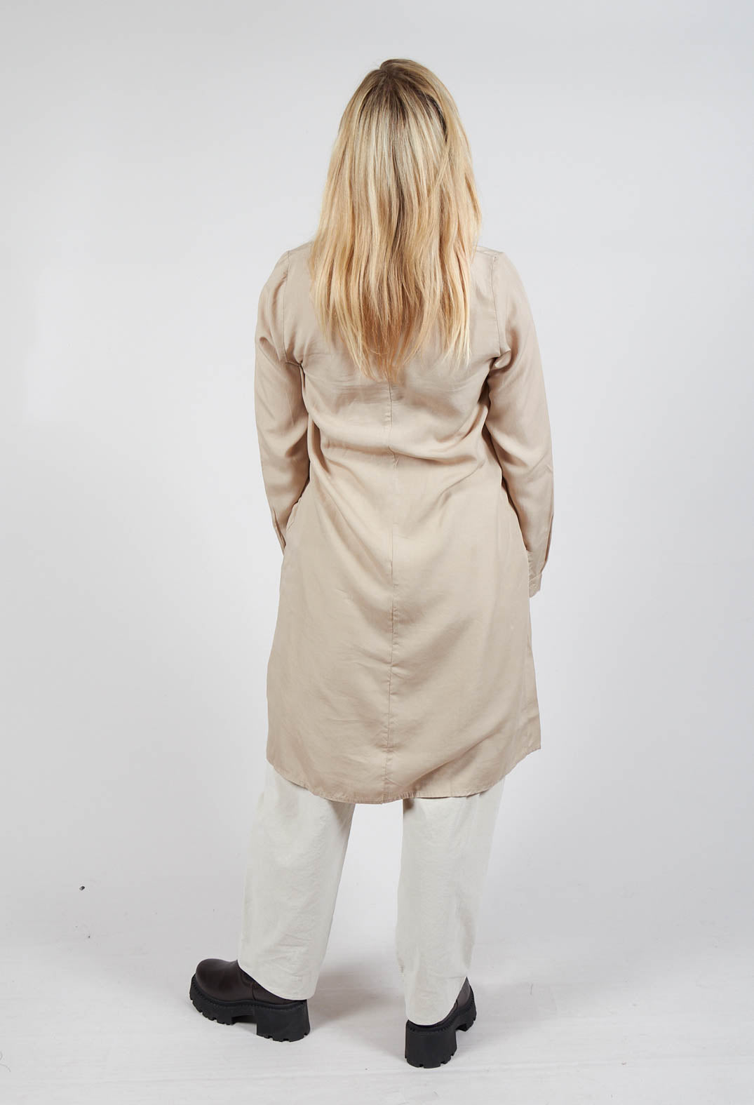 Lyocell Cowl Neck Dress in Sahara