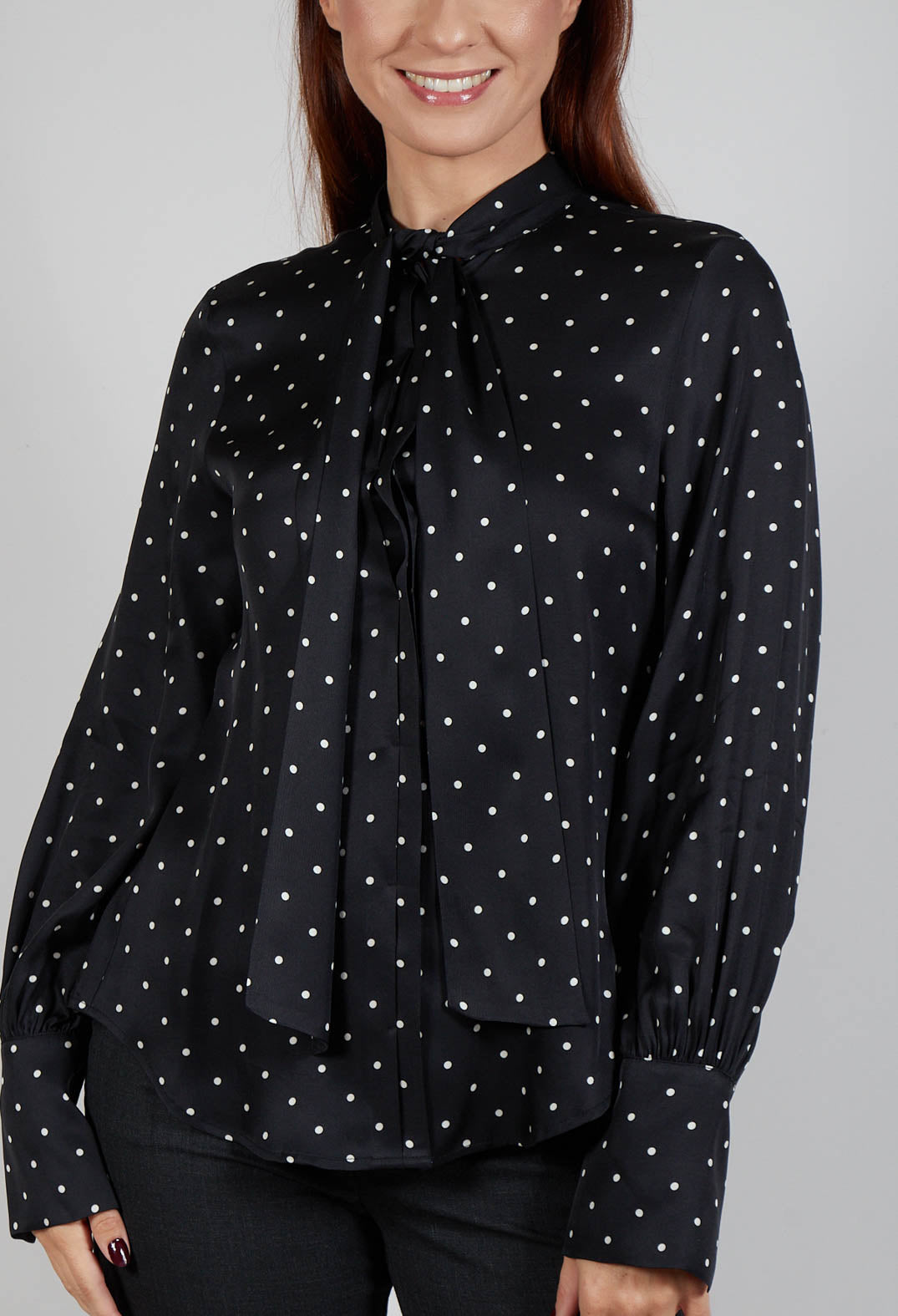 Mary Blouse in Black Polkadot