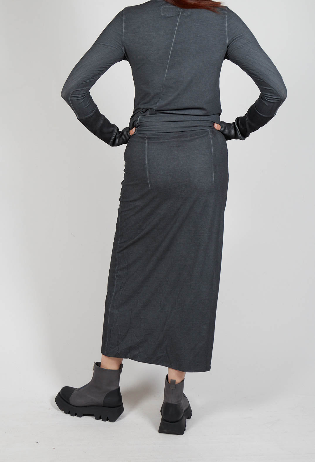 Maxi-Length Bodycon Skirt in Coal Cloud