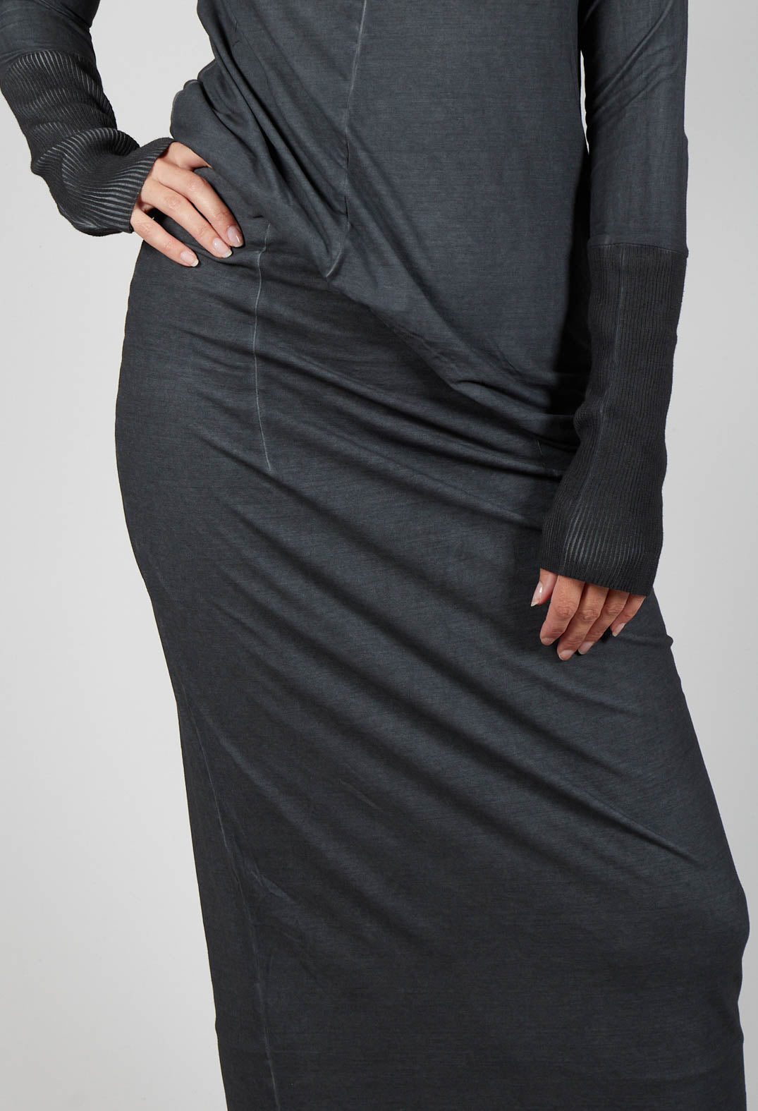 Maxi-Length Bodycon Skirt in Coal Cloud