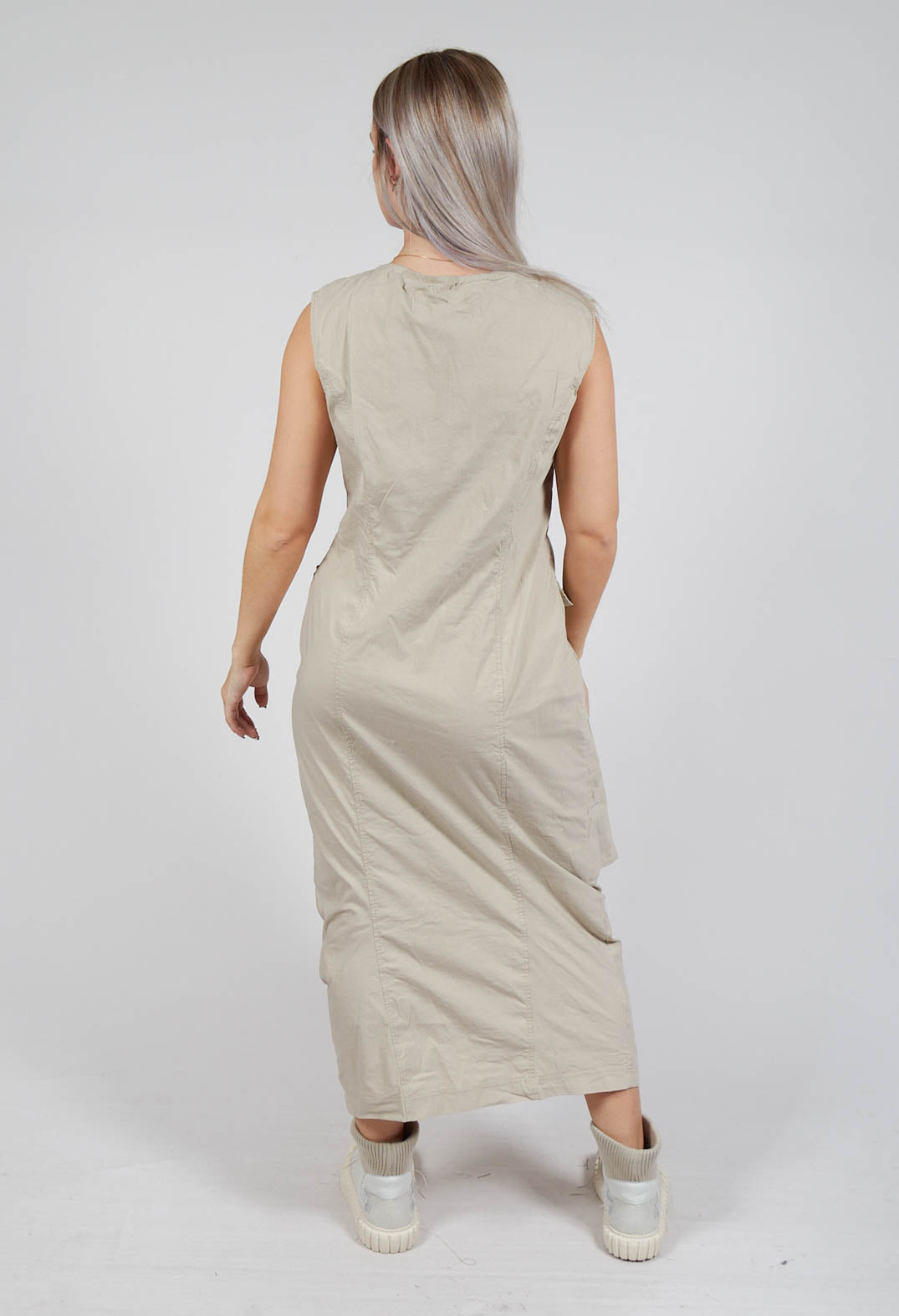 Maxi Length Dress with Statement Pockets in Eraser