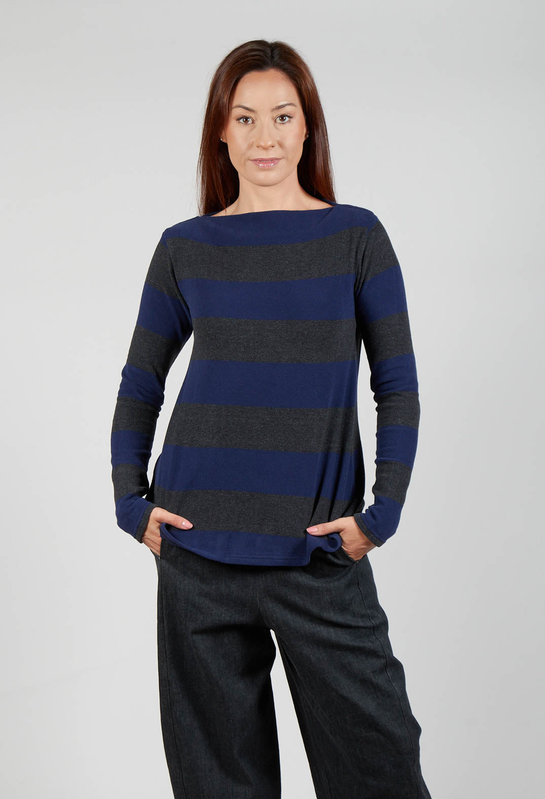 Maxi Stripe Jumper Carbone