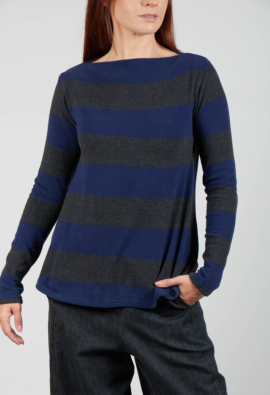 Maxi Stripe Jumper Carbone