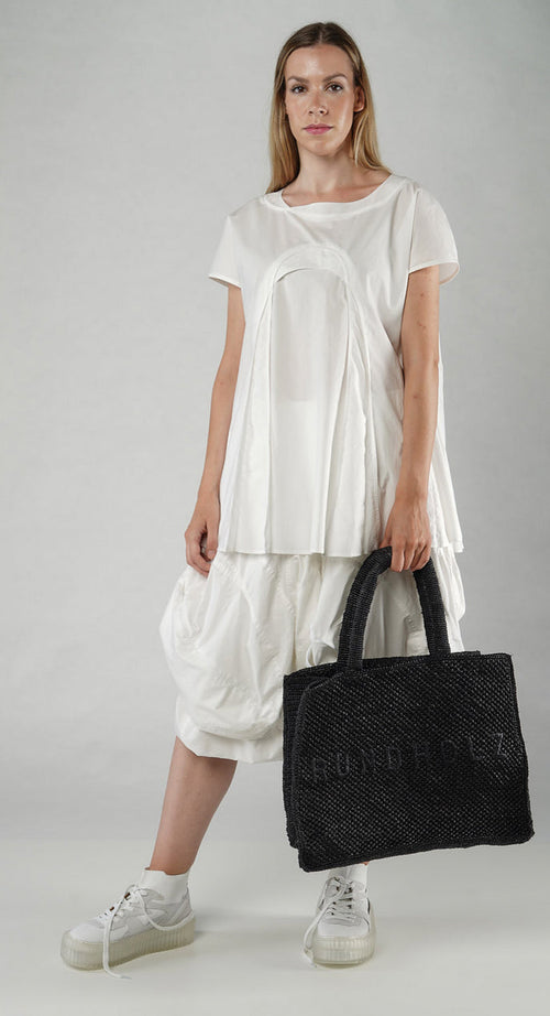 PRE-ORDER -  Medium Raffia Tote in The (Pictured in Black)