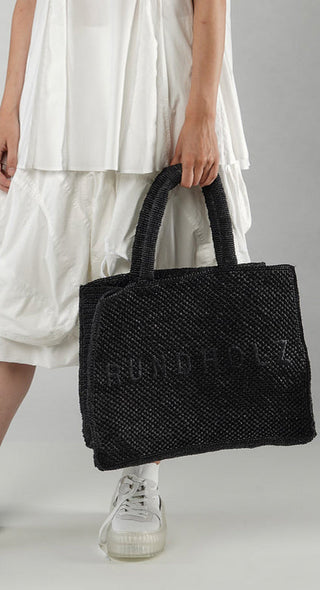 PRE-ORDER -  Medium Raffia Tote in The (Pictured in Black)