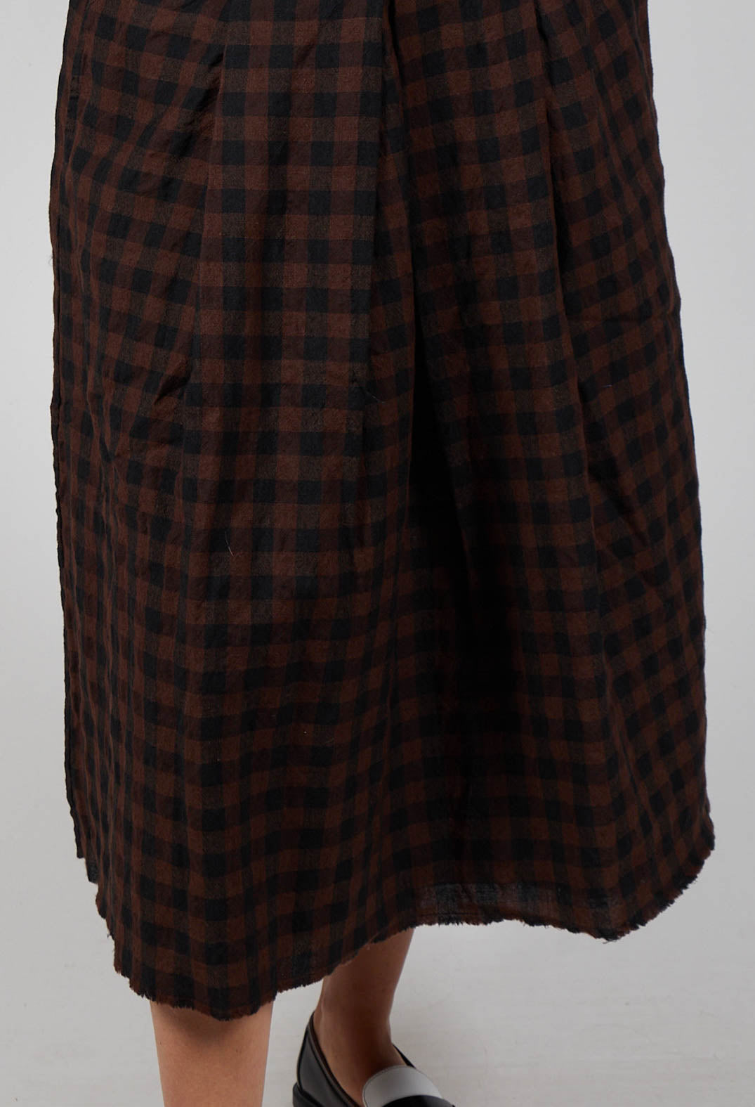 Mid Length Skirt in Ebano Check