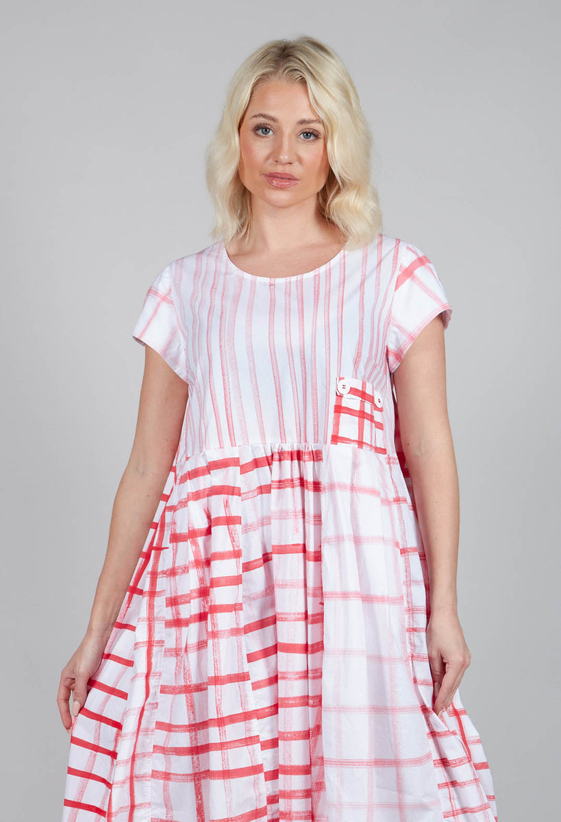 Mixed Print Picnic Dress in Red – Olivia May